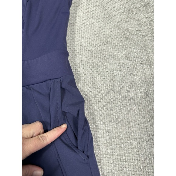 Halara Jumpsuit Womens Large Blue Breezeful Backless Side Zip Wide Leg Resort - Picture 13 of 15